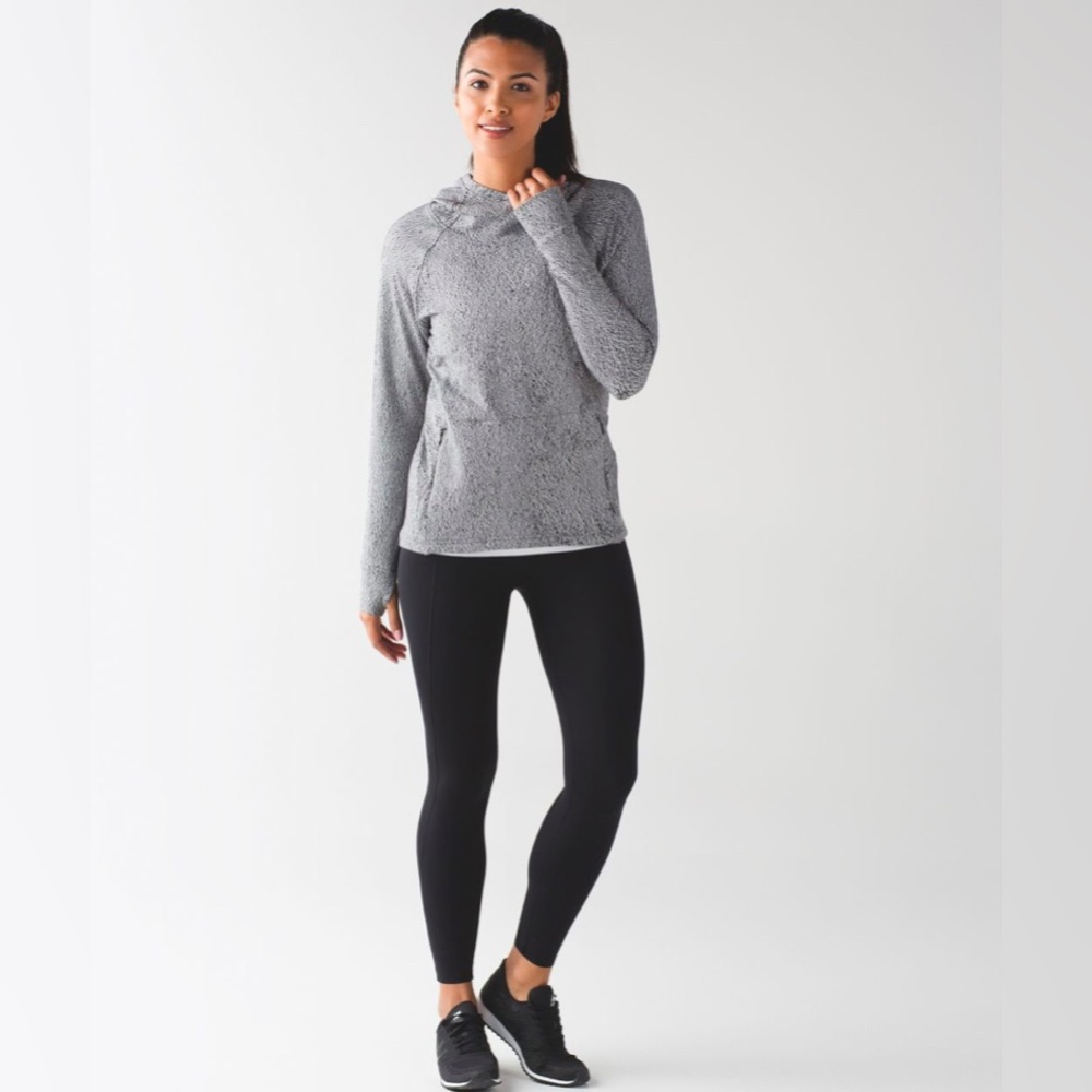 Lululemon Ready To Rulu Hoodie in Running Luon Spray Jacquard White Black size 6